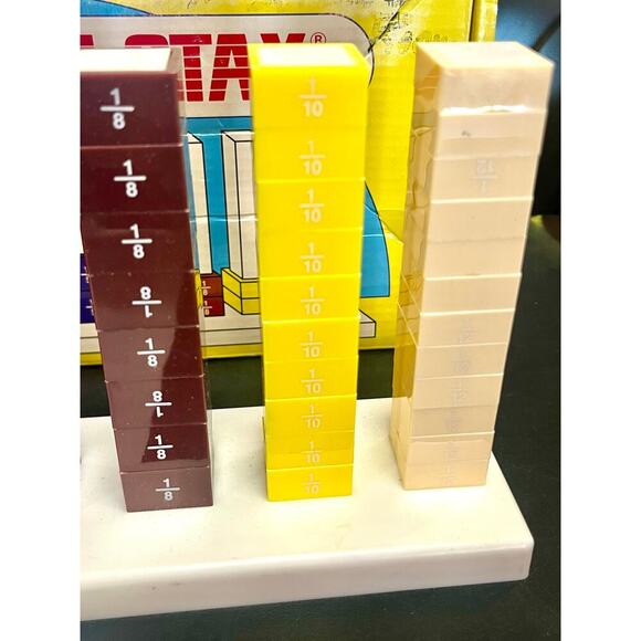 Ideal School Supply Fraction STAX Math Manipulatives Set Tower Cubes Learning - Picture 4 of 8